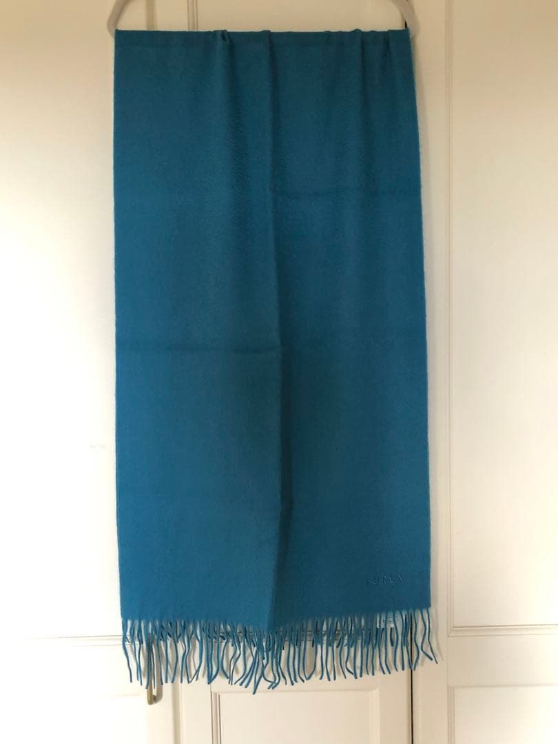 タグ付き未使用 FURLA カシミヤ100% ストール 青