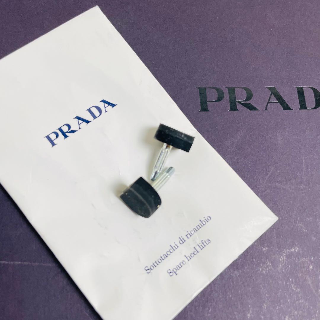 PRADA プラダ エナメル ローファー パンプス 黒 36.5 ヒール6cm