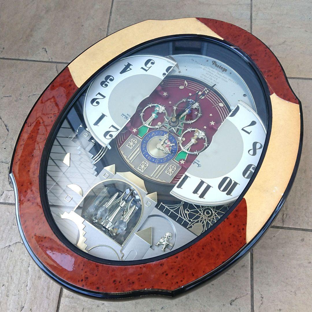 からくり動作 音声確認済 RHYTHM リズム時計スモールワールド からくり時計