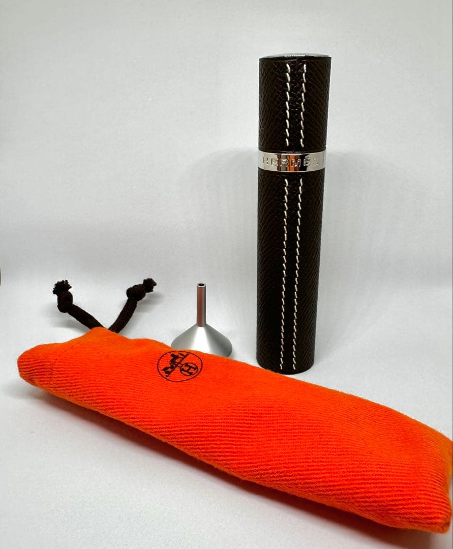 HERMES 香水ボトル ブラウン レザー