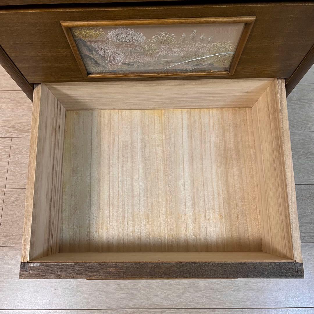 (こ50)戸塚刺繍 風景画 木製多段チェスト 洋箪笥