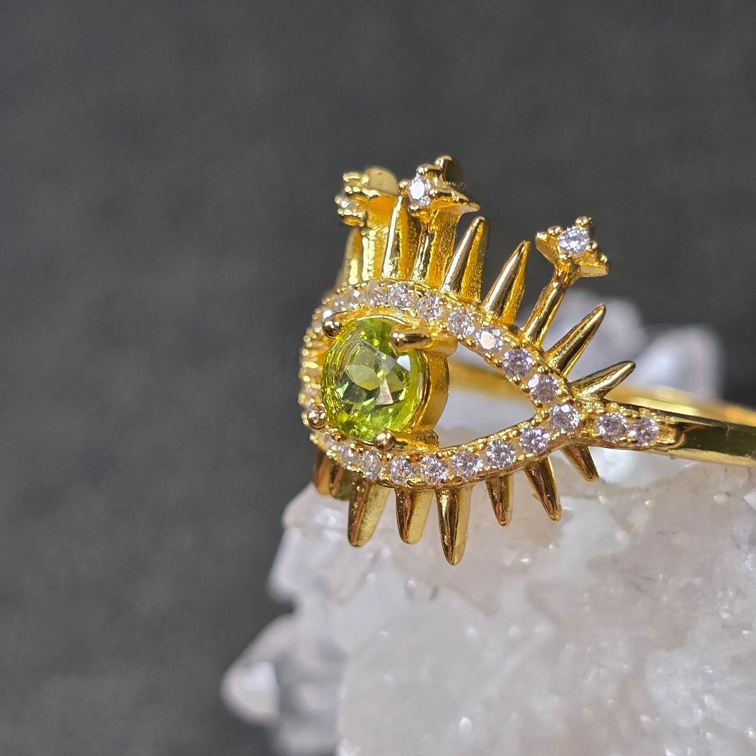 ペリドット　evil eye　リング　ペリドット　指輪