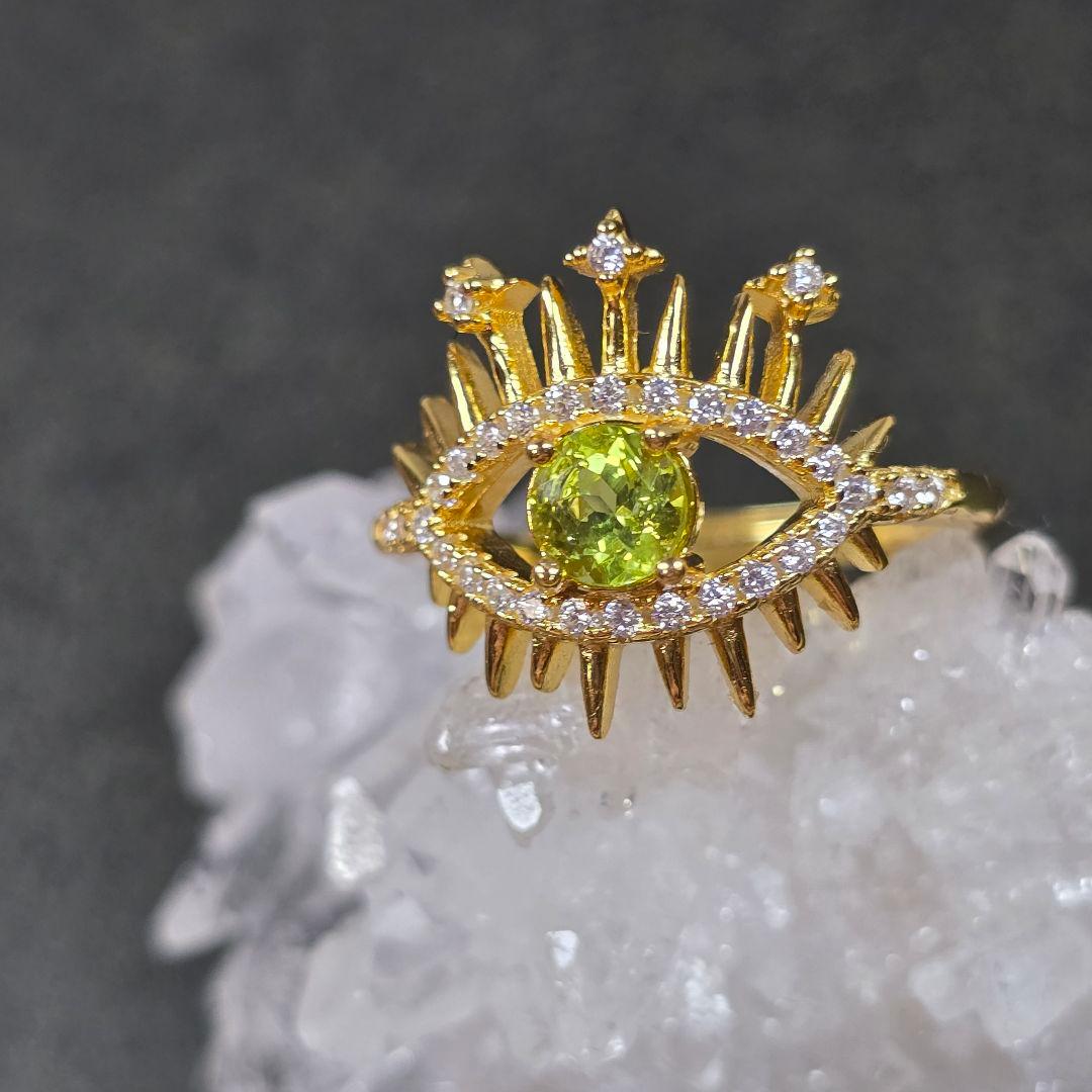 ペリドット　evil eye　リング　ペリドット　指輪