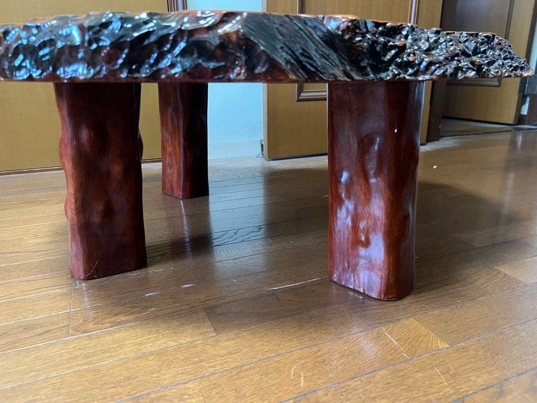 【希少】　一枚板 天然木　本花梨　座卓　 ローテーブル アンティーク