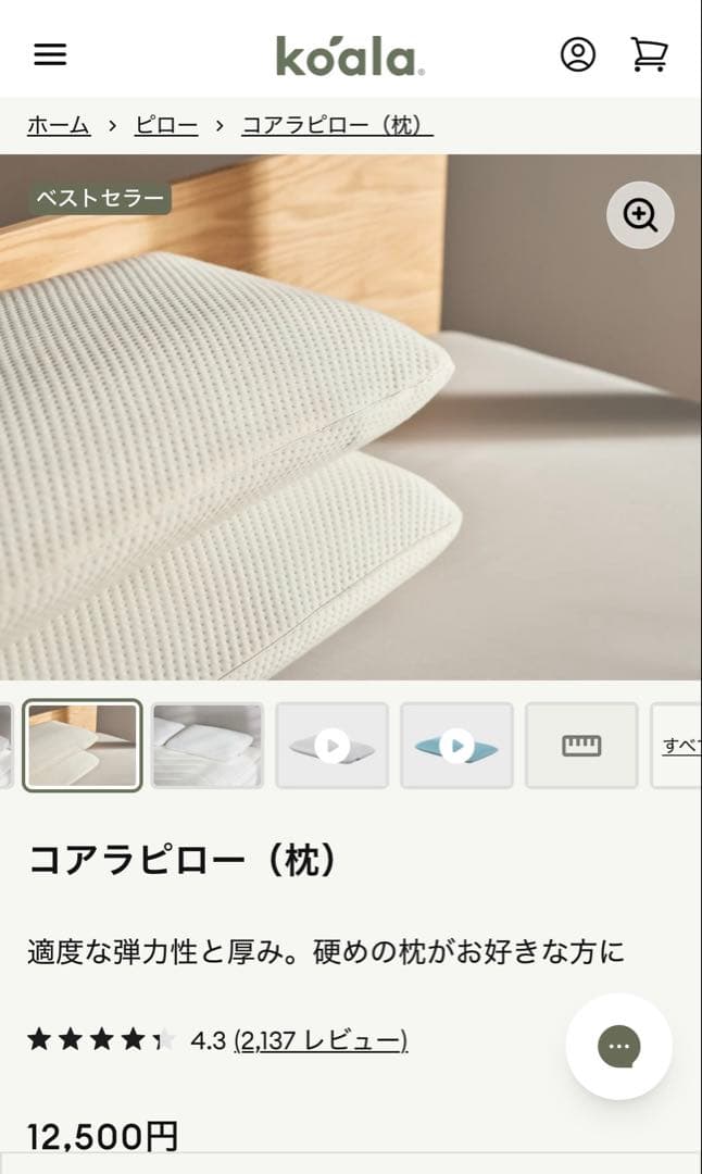 901【Koala 正規品／未開封／新品未使用】￥12,500／コアラピロー／枕