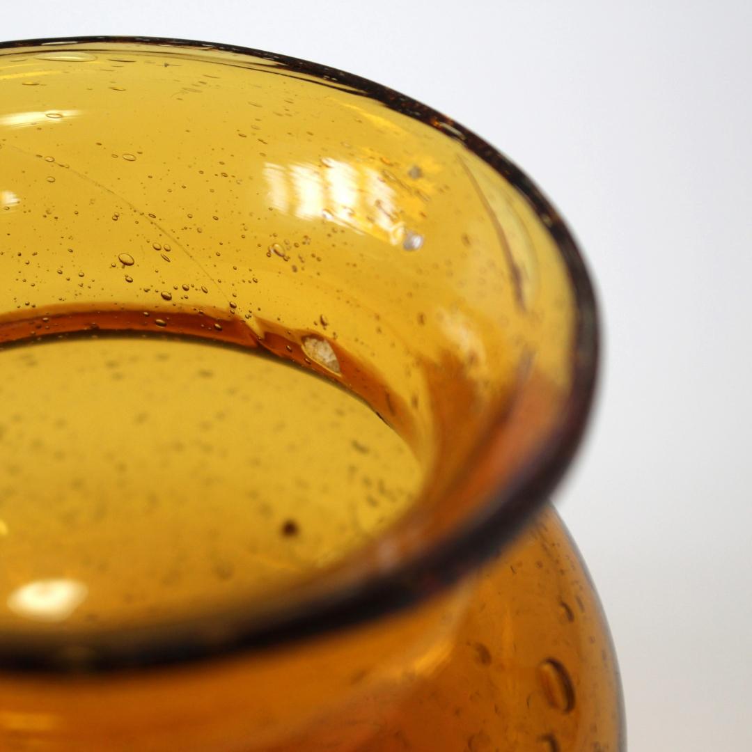 【シールあり】エリックホグラン　Erik Hoglund　アンバー 花瓶/花器