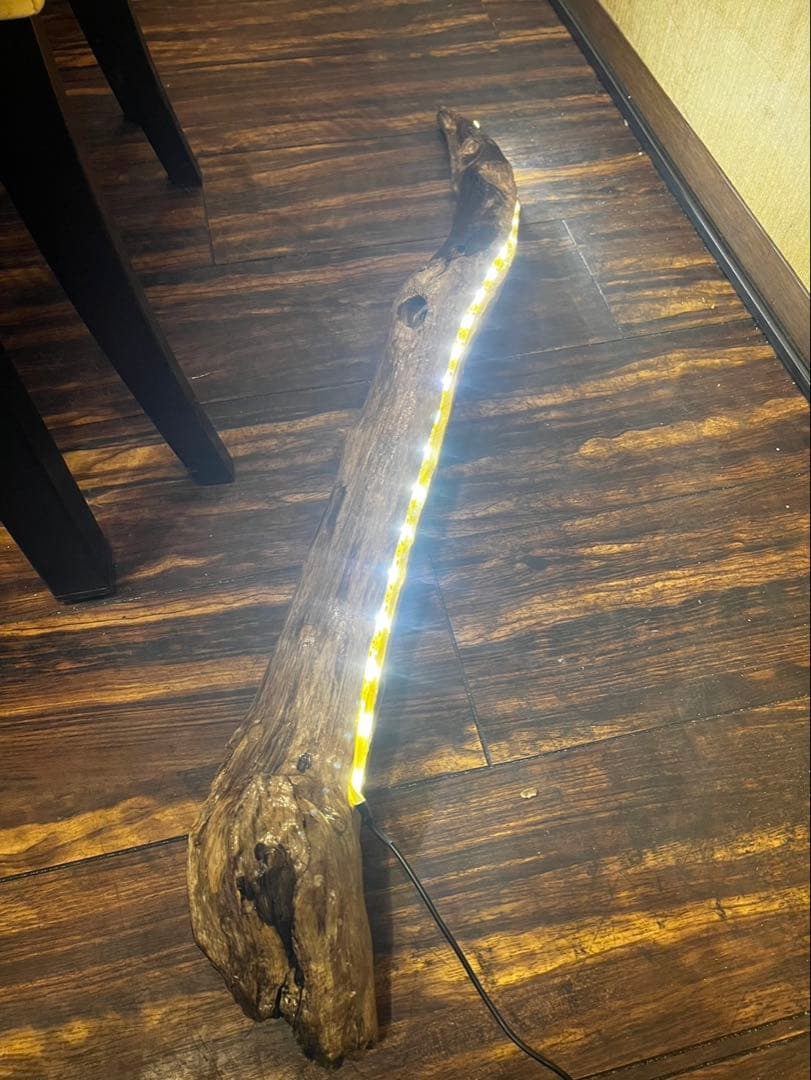 【一点物】流木LEDライト｜直置きタイプ｜幅93cm｜横長インテリア照明