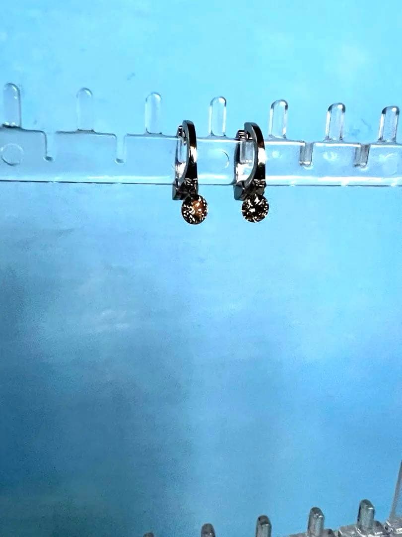 ピアリング　PT950 ブラウンダイヤモンド　約0.40ct GSTV