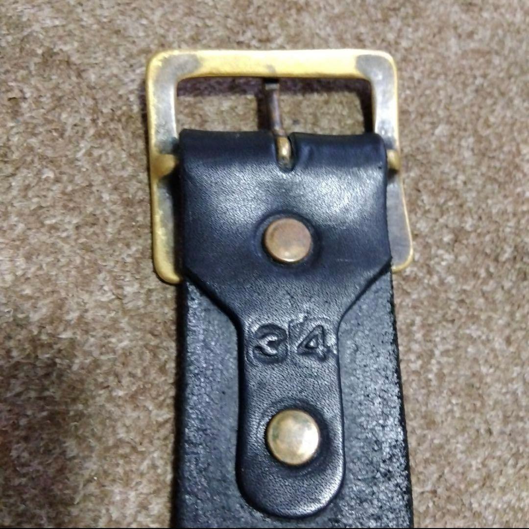 34inch HTC パイソン レザースタッズ ベルト ブラック