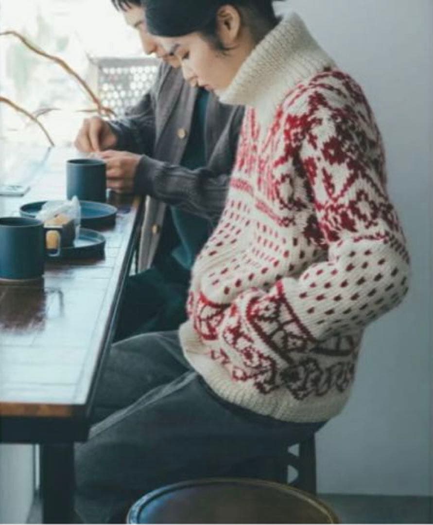 KHWOOPA×DOORS 別注 ノルディック柄ジップカーディガン　新品