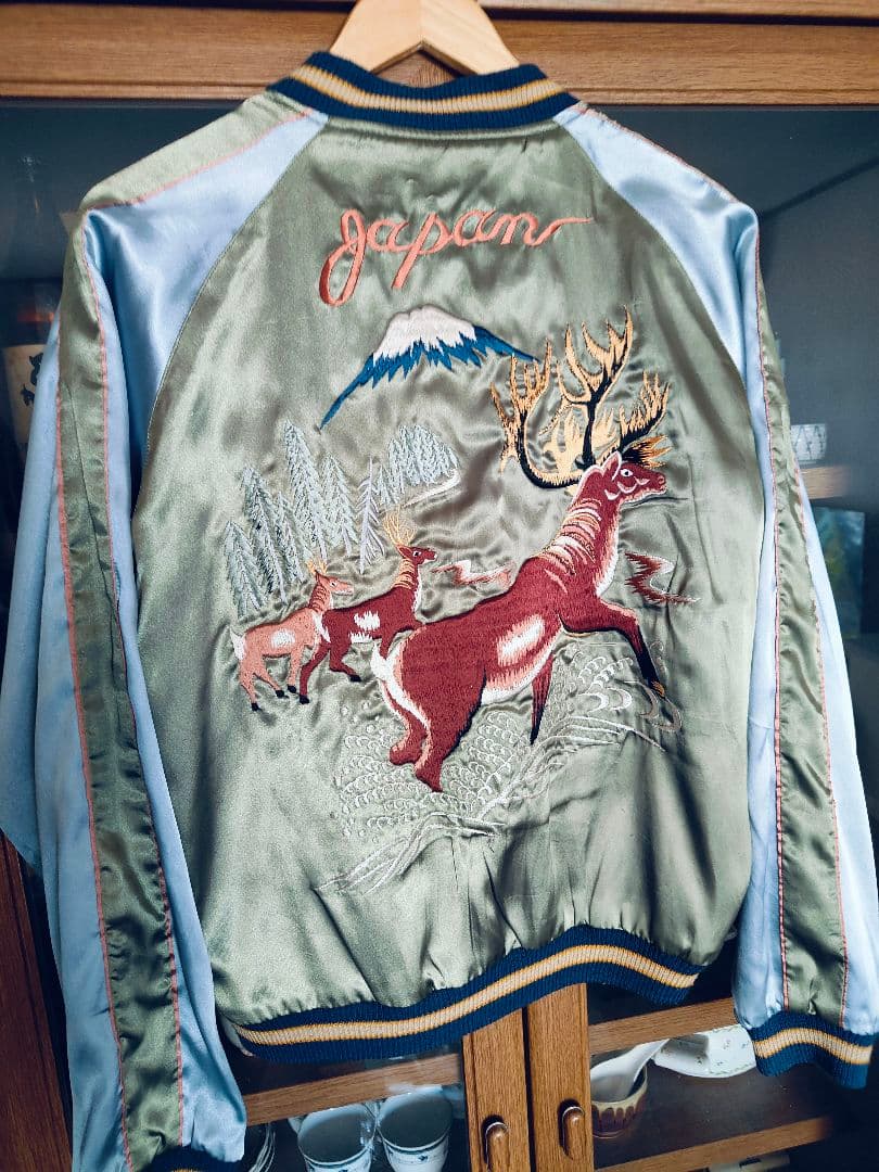 美！レア柄【東洋エンタープライズ】リバーシブルスカジャン　鹿柄！