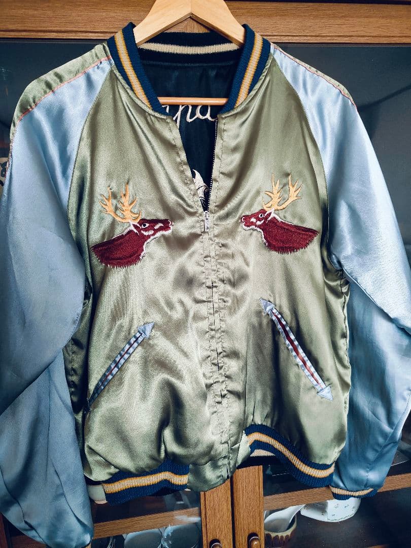 美！レア柄【東洋エンタープライズ】リバーシブルスカジャン　鹿柄！