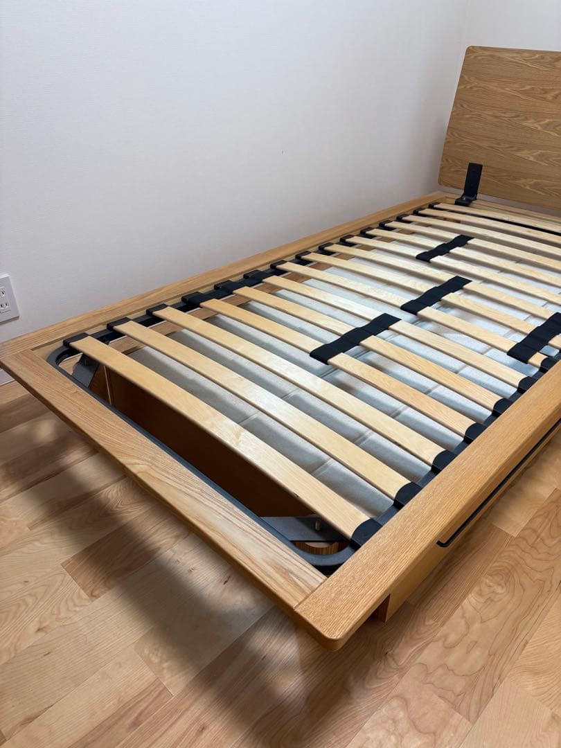 無印良品　旧タイプ　木製シングルベッド 引き出し収納付き