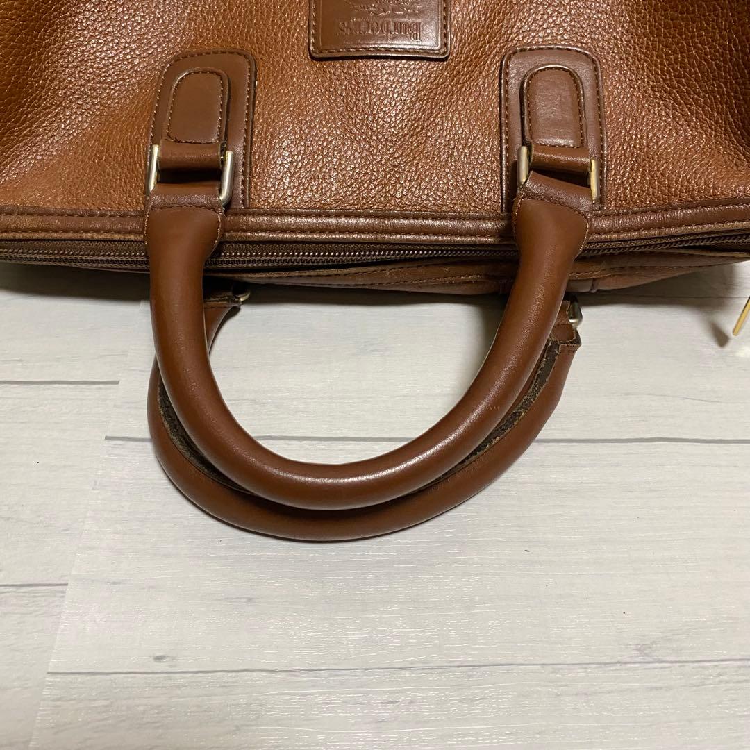 バーバリー Burberrys レザー ミニボストン ノバチェック裏地 ブラウン