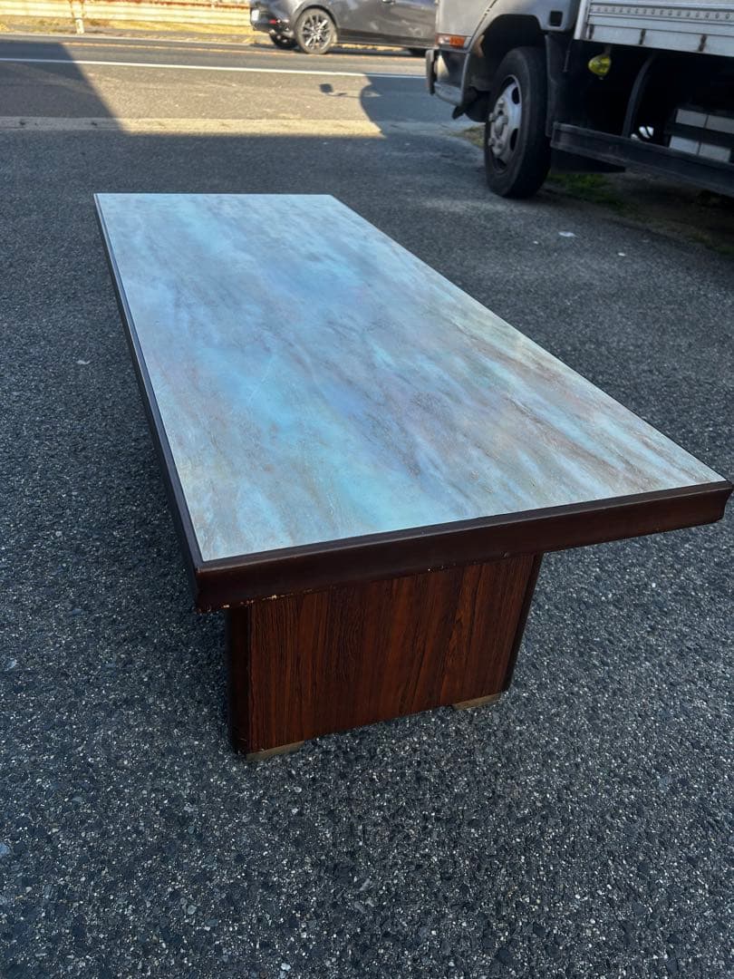 カリモク木製大理石調センターテーブル