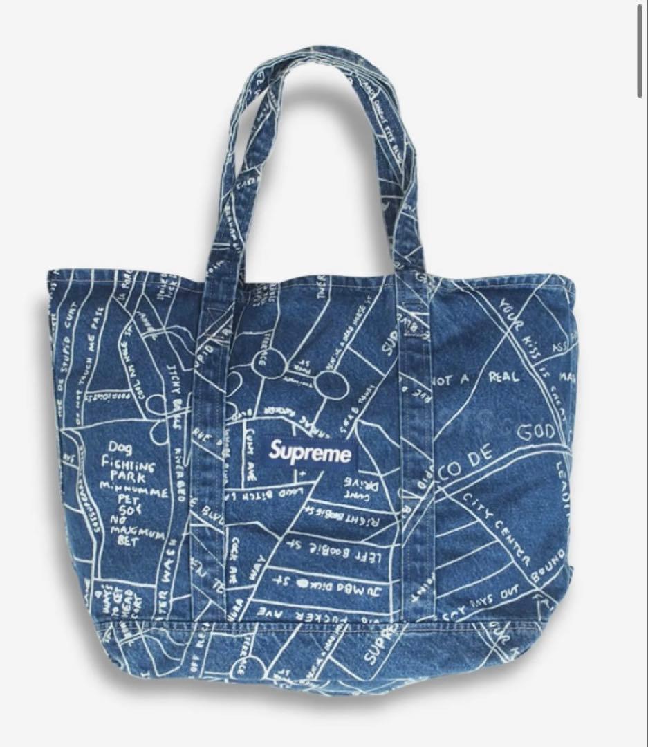 supreme トートバッグ　デニム　Gonz Map Denim 値下げ不可