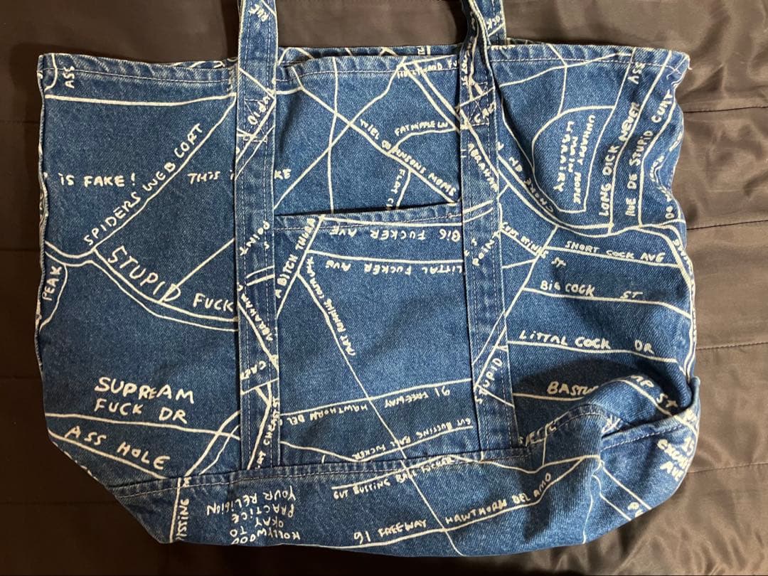 supreme トートバッグ　デニム　Gonz Map Denim 値下げ不可