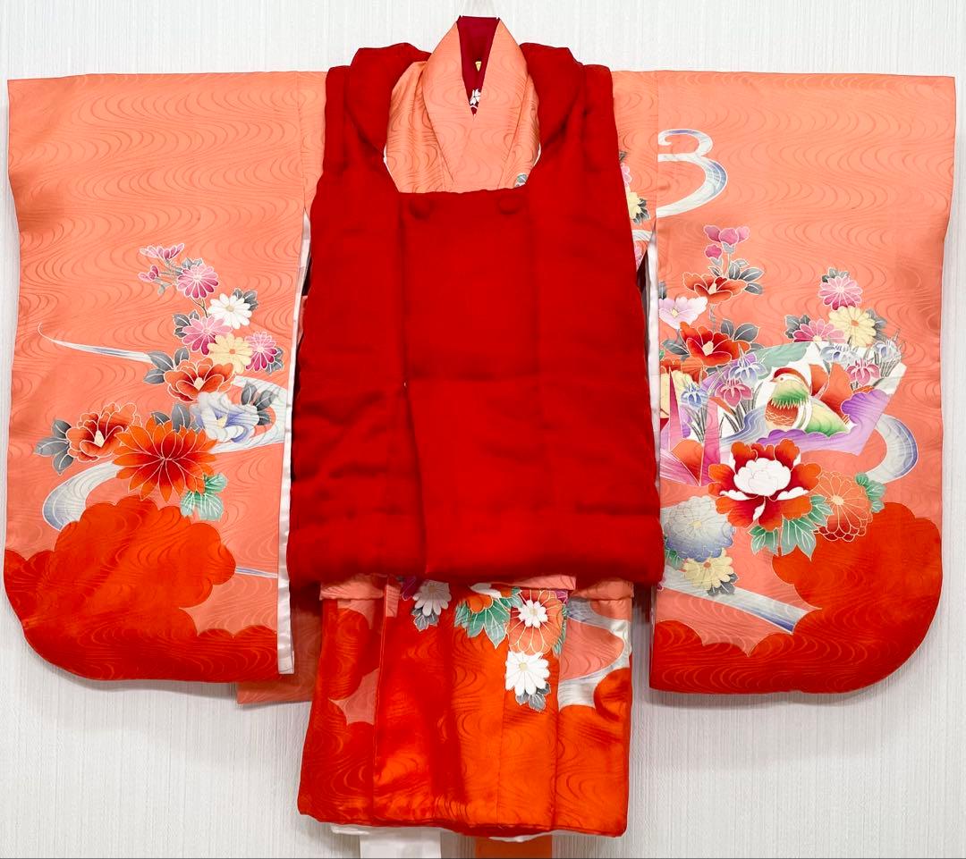 セミアンティーク　七五三　女児　三歳　正絹　振袖　被布セット