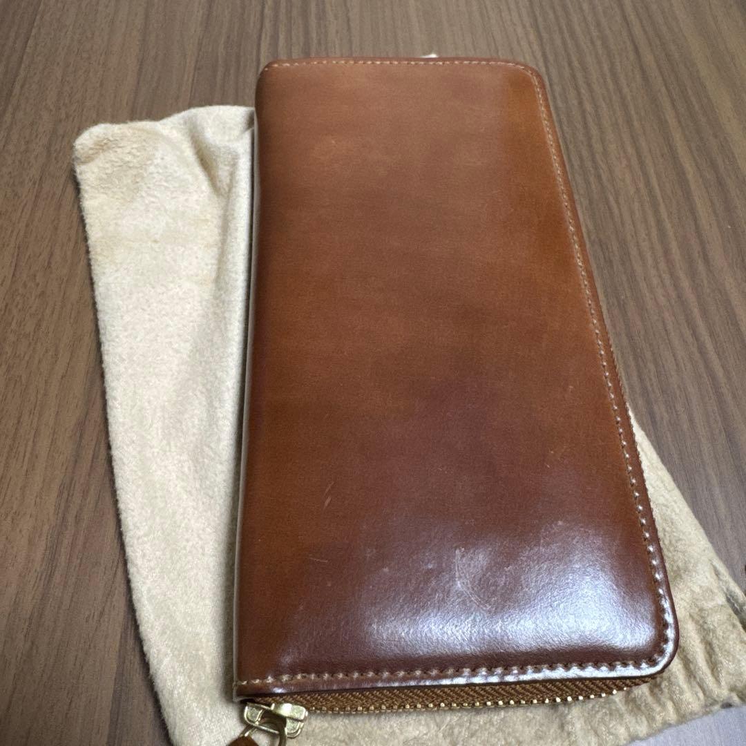 【最終値下げ】GANZO シェルコードバン2 ラウンドファスナー長財布ナチュラル