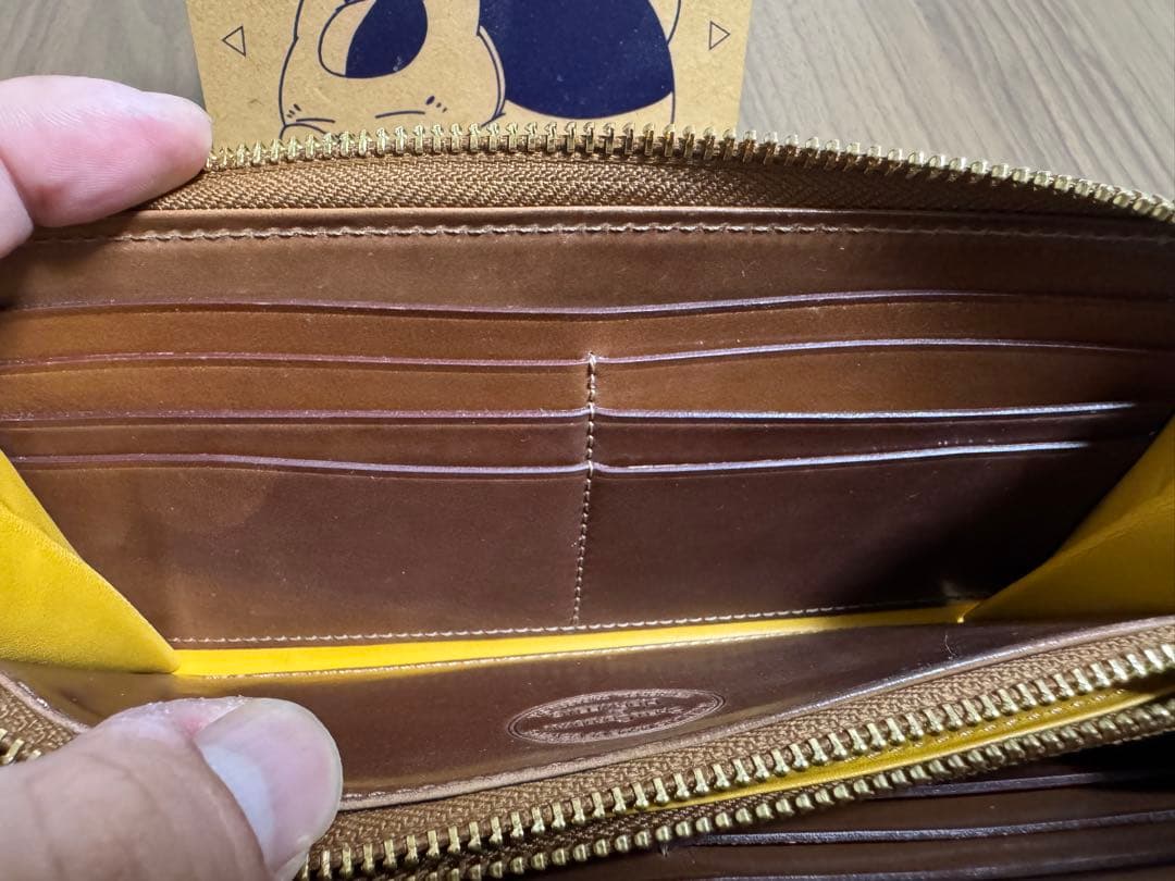 【最終値下げ】GANZO シェルコードバン2 ラウンドファスナー長財布ナチュラル