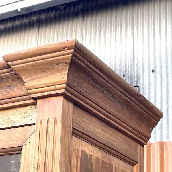 ビンテージ　ガラスキャビネット　大型カップボード　ブックケース　古材