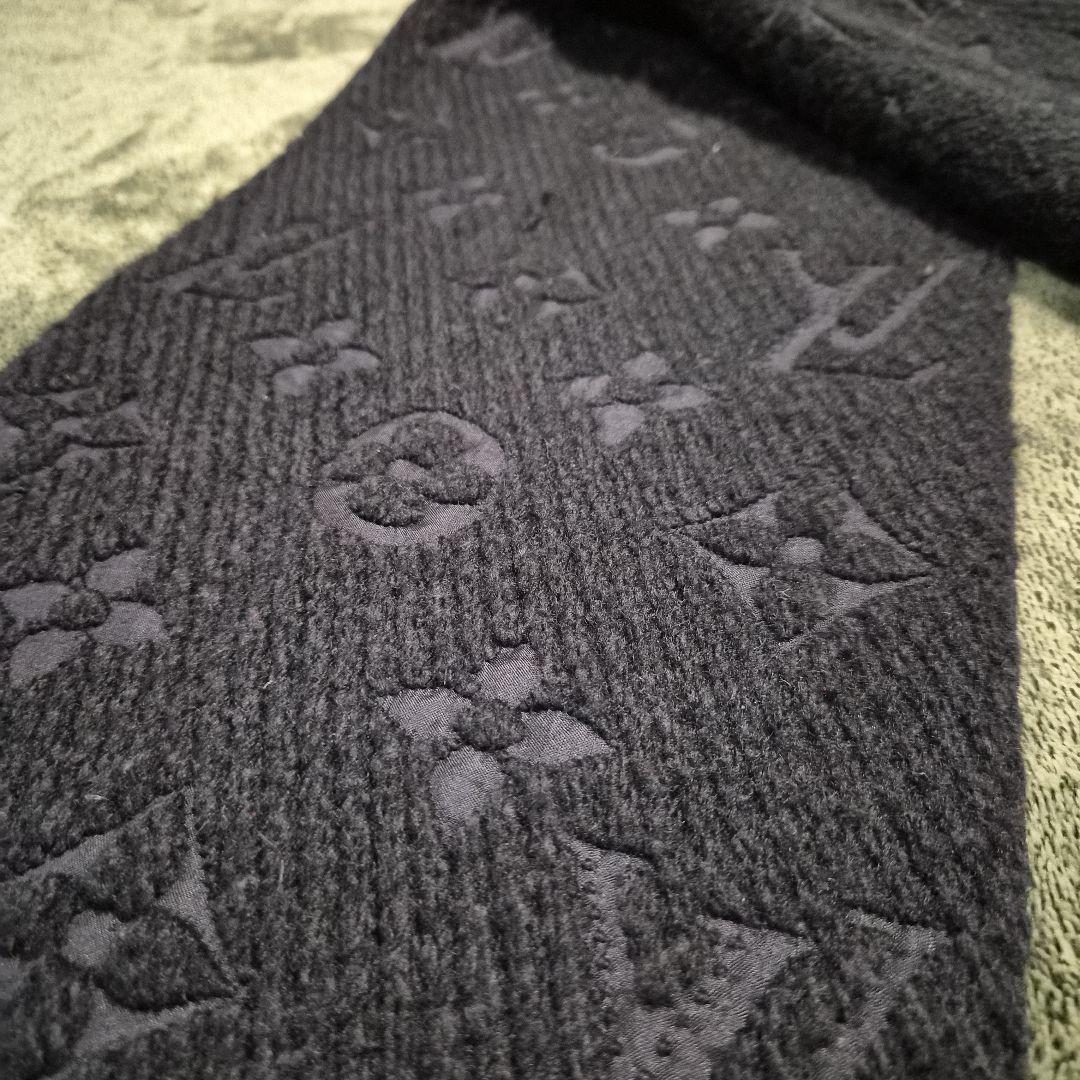 Louis Vuitton ブラック WOOLマフラー　使用回数20回程度