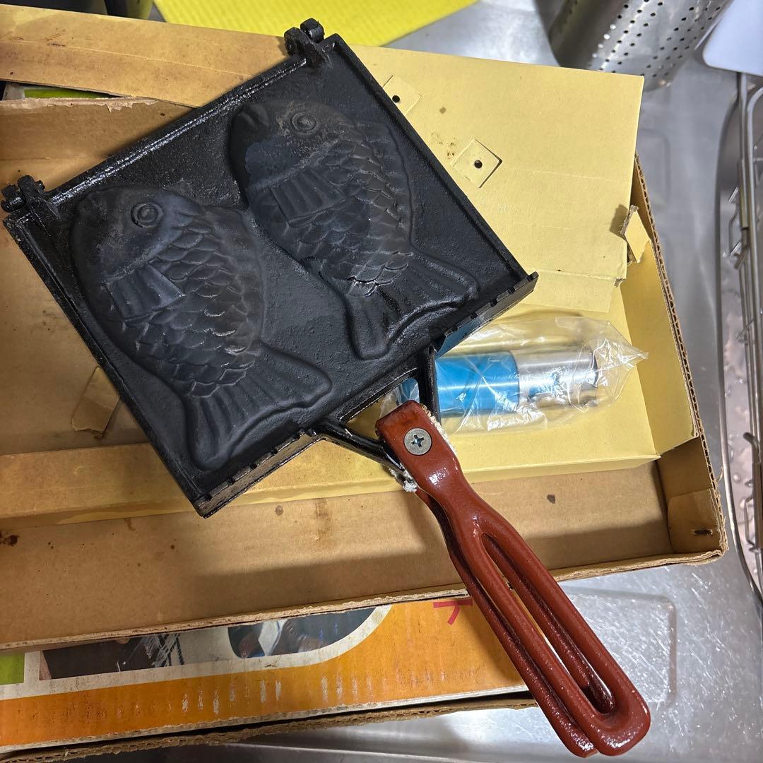 昭和レトロ　たい焼き器 　二丁焼き 　鋳物