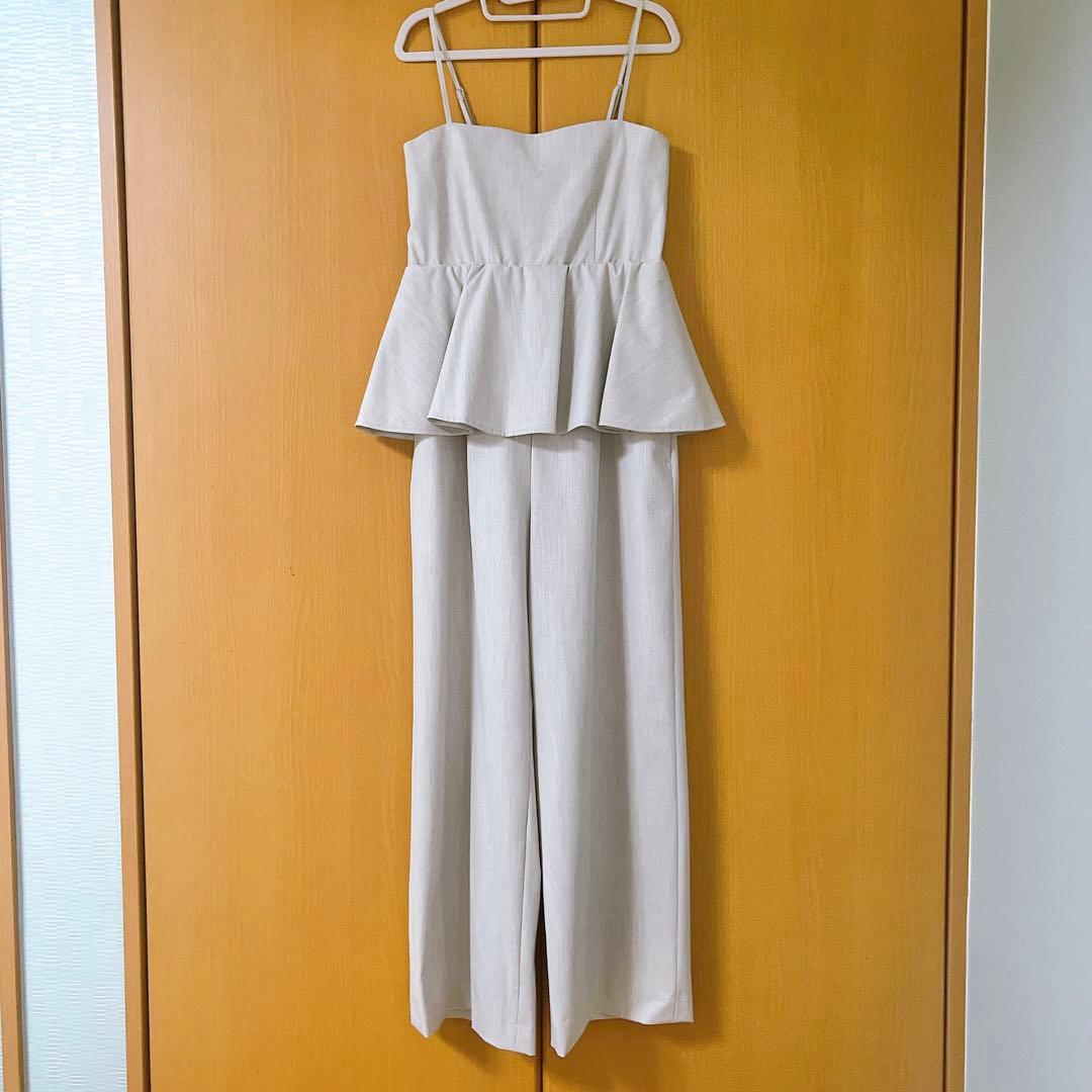 【新品タグ付き】ベアトップオールインワン ライトグレー ラブティックボンボン