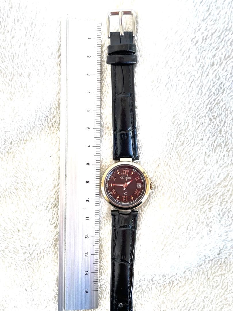 美品❣シチズンクロスシーxC　H240 黒文字盤　黒レザー　電波ソーラー　稼働