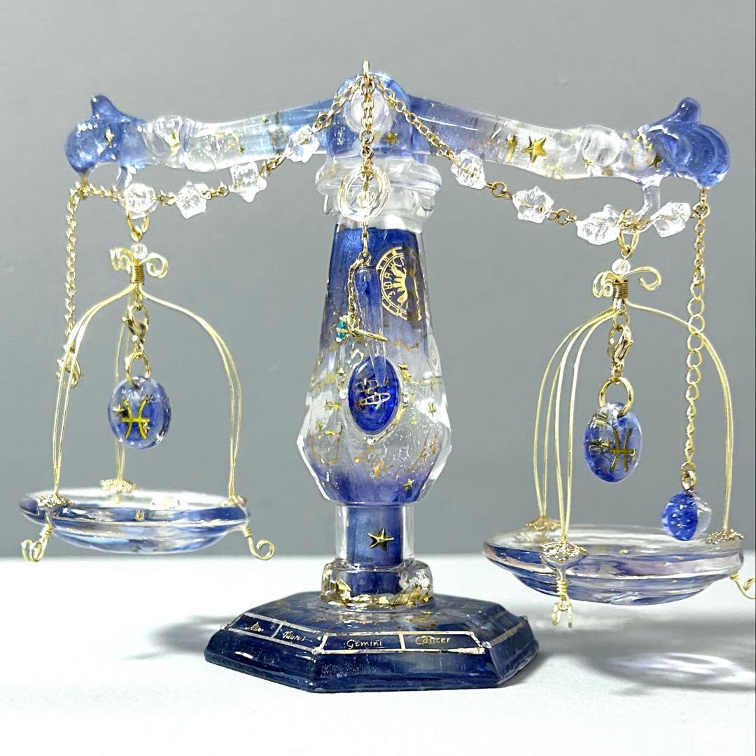 魚座さんのための星座の天秤　アクセサリー付き　持ち運びok組み立て式天秤