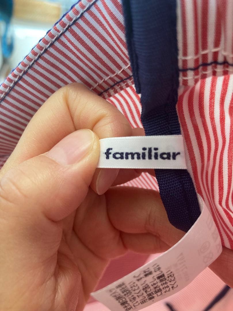 【familiar】みらい百貨店　トートバッグ　赤チェック