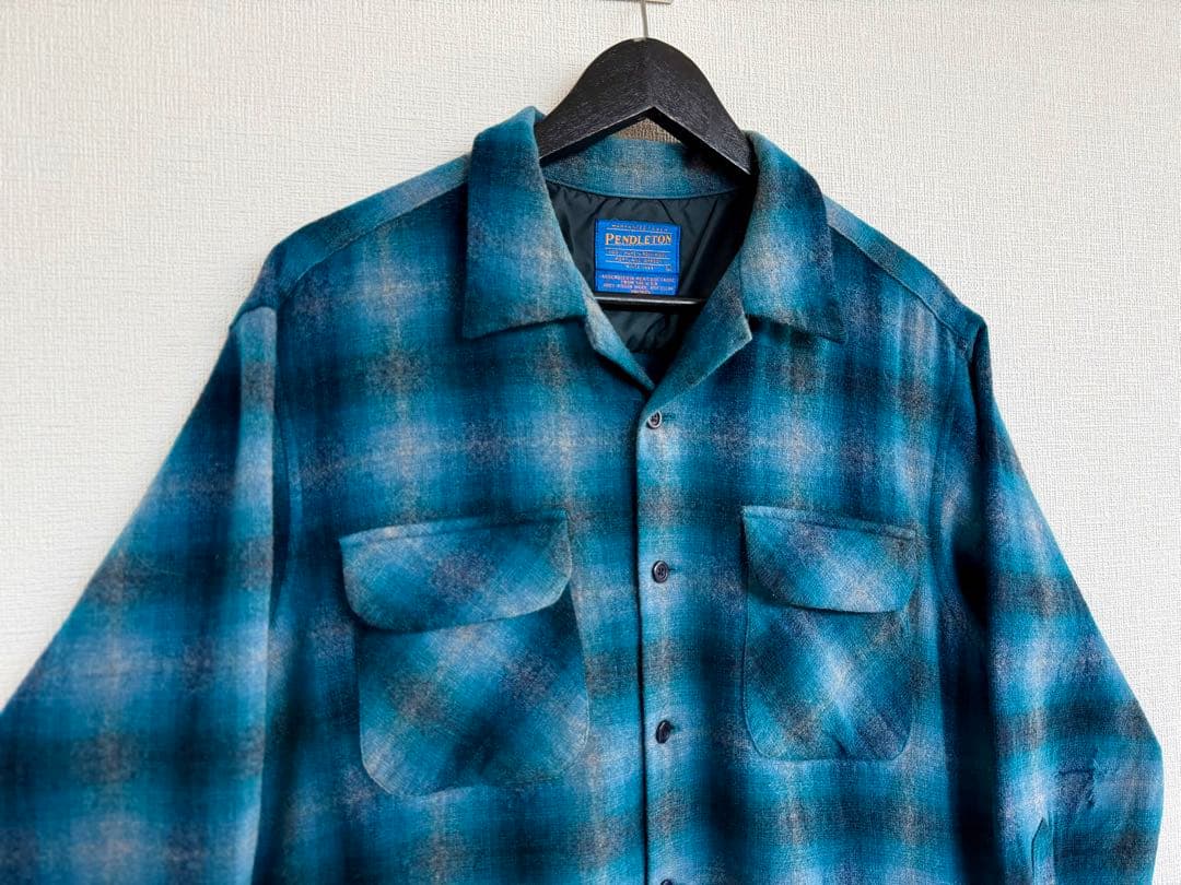 超超スペシャル 90s ペンドルトン オンブレ チェック シャツ L ターコイズ