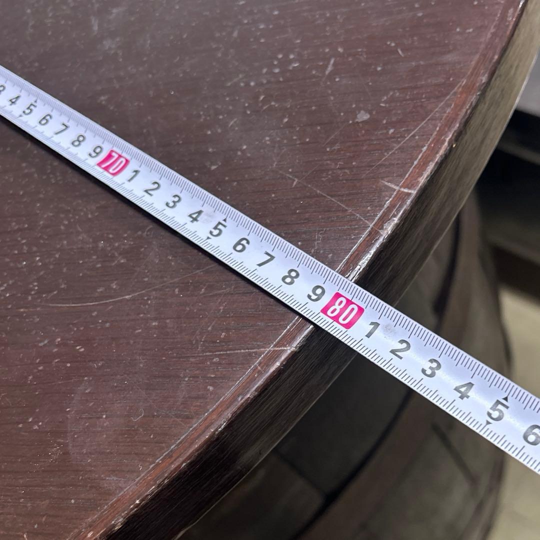 6668②木製古樽 バレルテーブル 直径約80㎝ 高さ約103㎝ キャスター付き