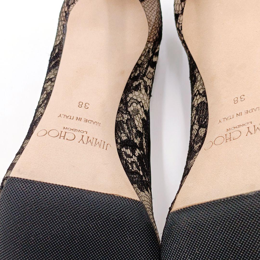 【美品】ジミーチュウ レース ハイヒール ロミー 38 黒 Jimmy Choo