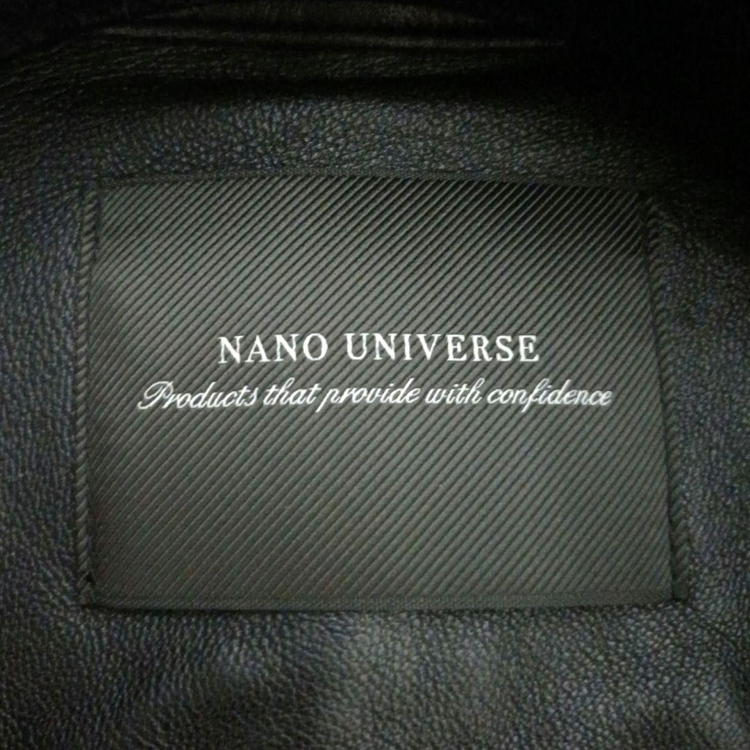 美品■NANO UNIVERSE シングル ライダースジャケット ラムレザー