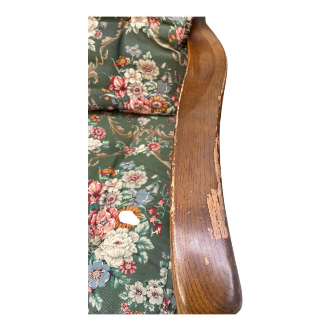 【関東圏内5000円値下げ！】飛騨産業 キツツキ 花柄ソファ　木製 アンティーク