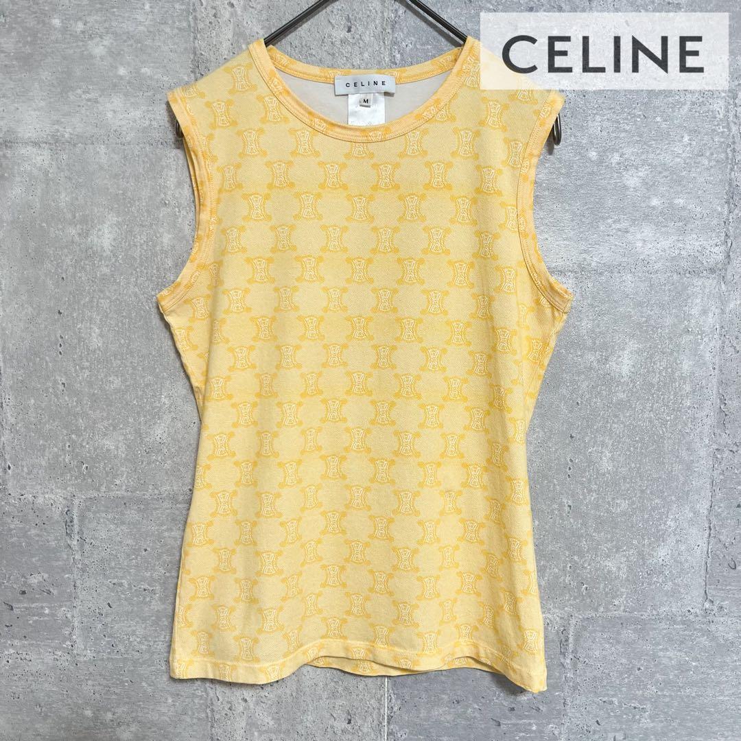 美品 CELINE ノースリーブ タンクトップ マカダム インナー総ロゴセリーヌ