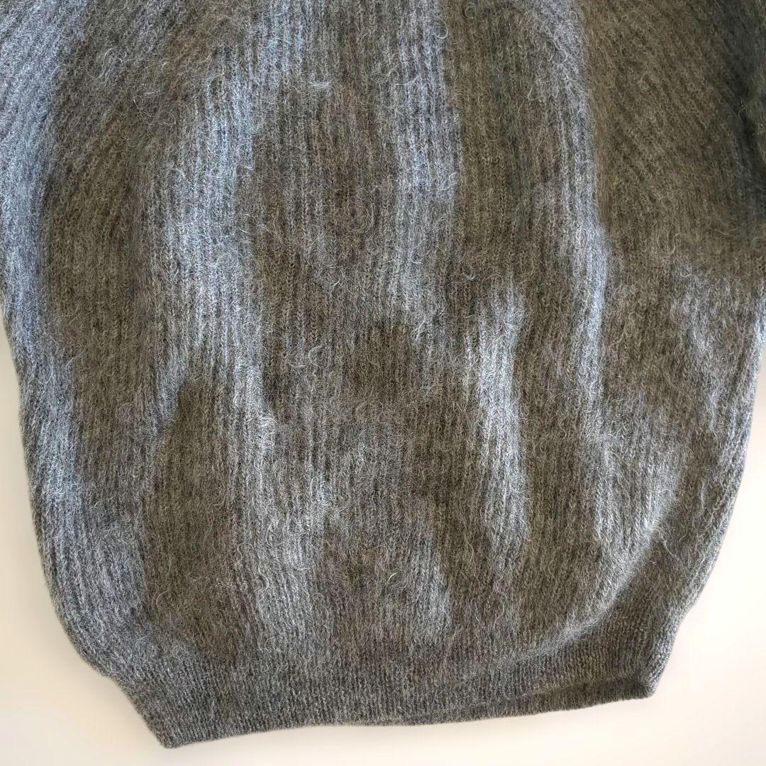バトナー ニット モヘヤ混 シグネチャー クルーネック グレー 2