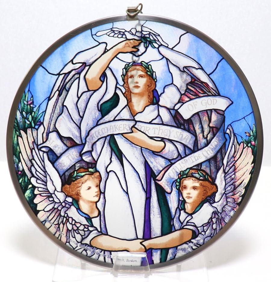 ティファニー スタジオ ヴィンテージ ステンドグラス 3人の天使 教会の窓