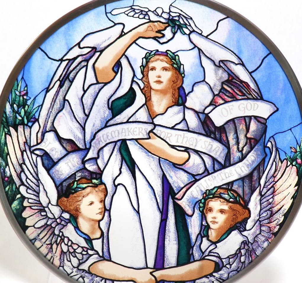 ティファニー スタジオ ヴィンテージ ステンドグラス 3人の天使 教会の窓