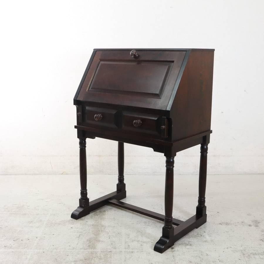 北海道民芸家具 ライティングデスク ビューロー 樺材 引き出し2杯 飛騨産業