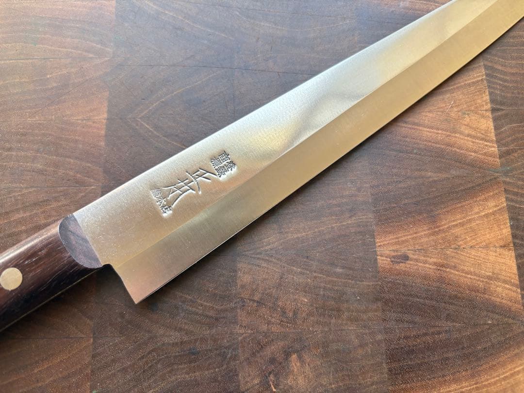 正本総本店　最上　筋引　柳刃　240mm 包丁　全片刃　鋼　紫檀