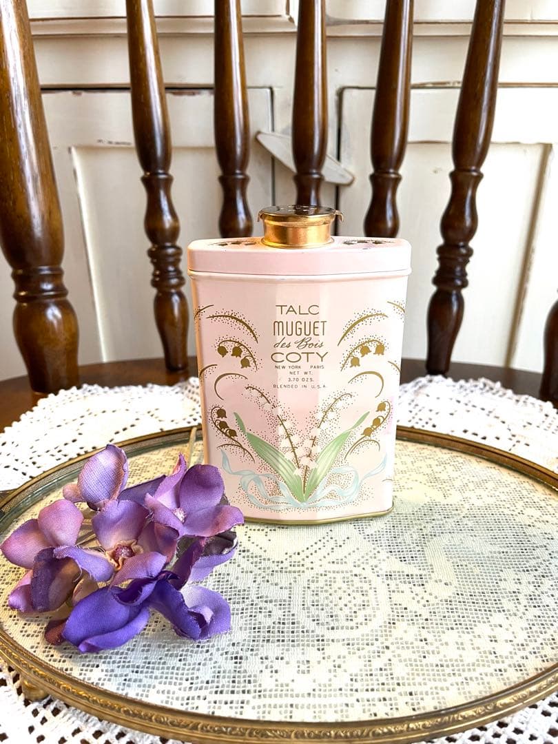 ♡ 美品　アンティーク　COTY 鈴蘭　タルク缶　パウダー缶　パヒュームボトル