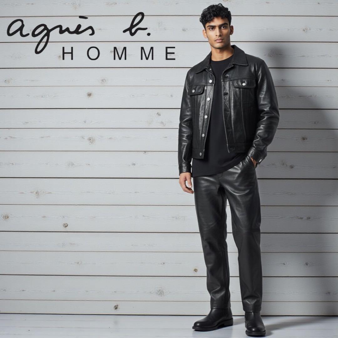 【美品】90s agnis b. homme アニエスベーオム レザージャケット
