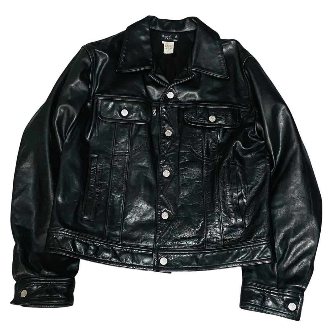 【美品】90s agnis b. homme アニエスベーオム レザージャケット