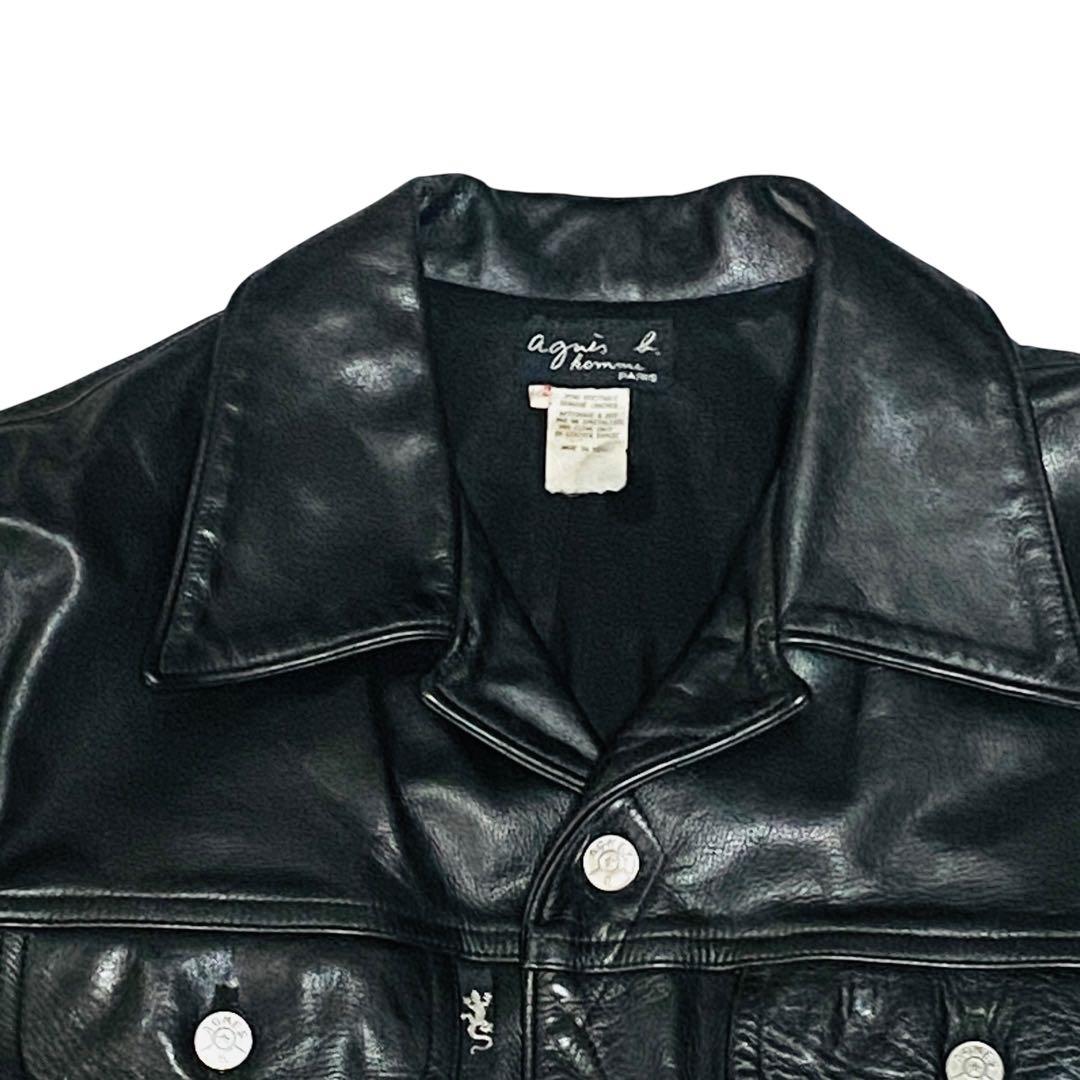 【美品】90s agnis b. homme アニエスベーオム レザージャケット