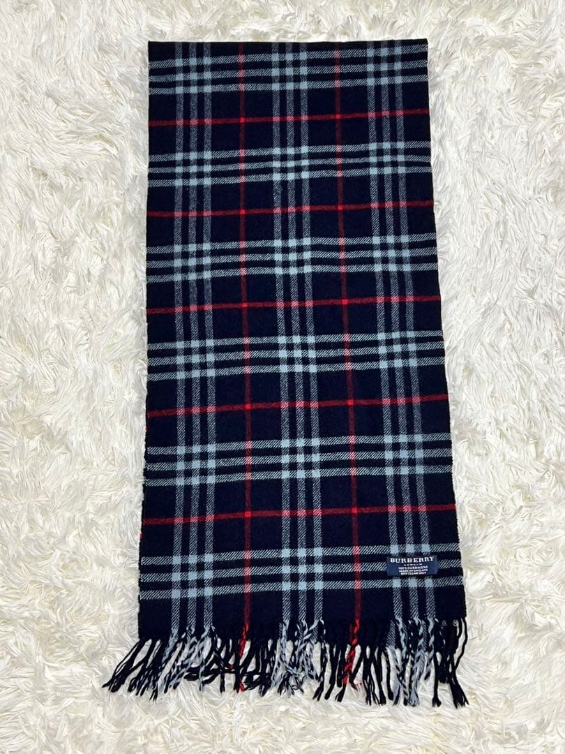 《美品》Burberryバーバリー　カシミヤ100%マフラー
