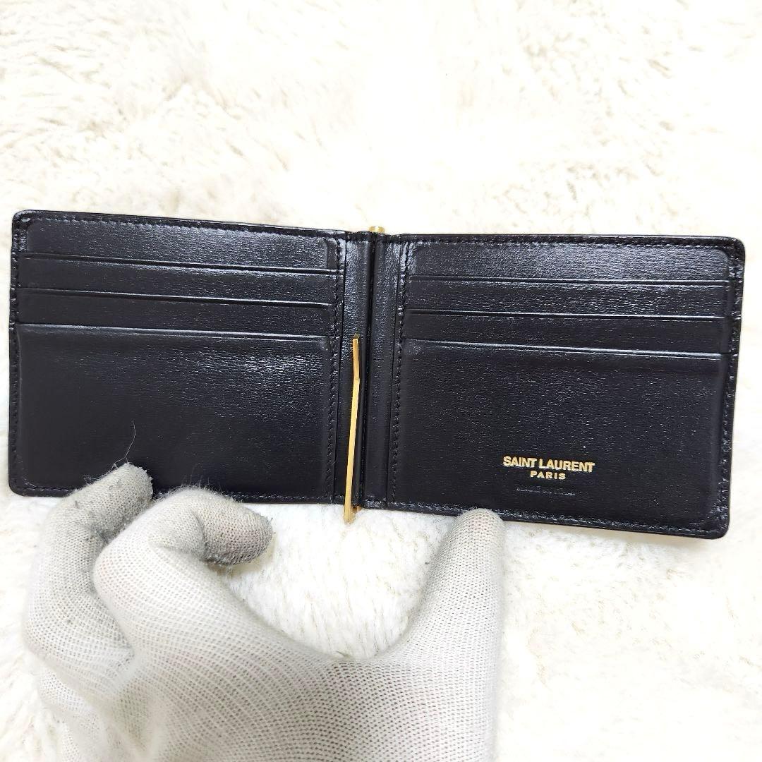 ✨極美品　付属品完備✨サンローラン　マネークリップ　カサンドラ　ブラック　レザー