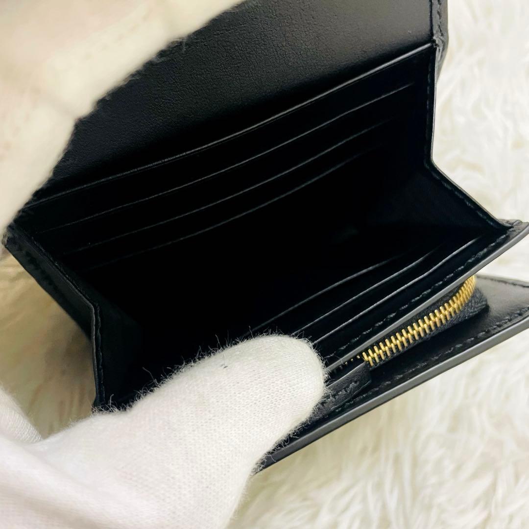 未使用級✨付属完備✨GUCCI 二つ折り財布 GG マーモント マトラッセ 黒