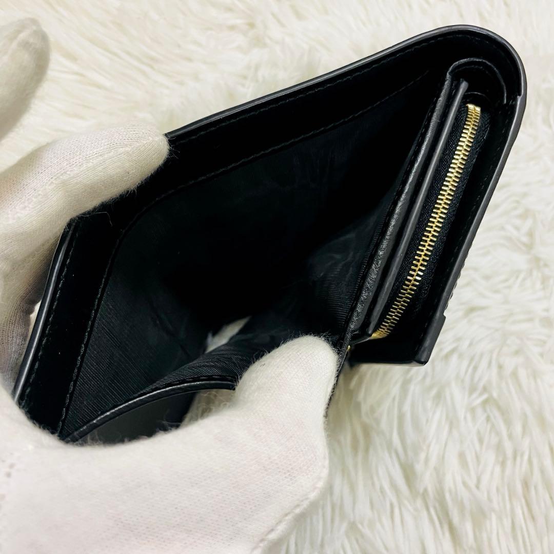 未使用級✨付属完備✨GUCCI 二つ折り財布 GG マーモント マトラッセ 黒